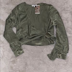 Western cropped wrap top